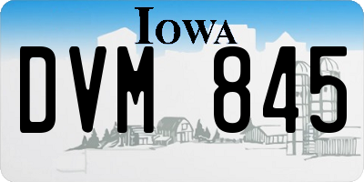 IA license plate DVM845