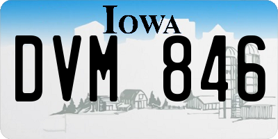 IA license plate DVM846