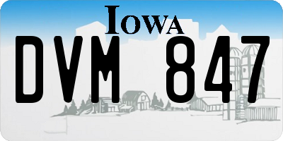IA license plate DVM847