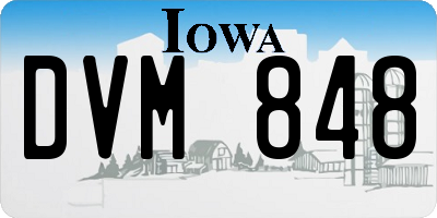 IA license plate DVM848