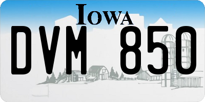 IA license plate DVM850