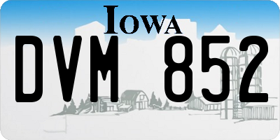 IA license plate DVM852