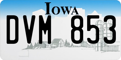 IA license plate DVM853