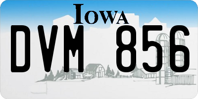 IA license plate DVM856