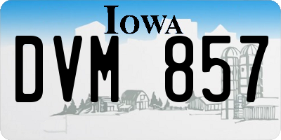 IA license plate DVM857