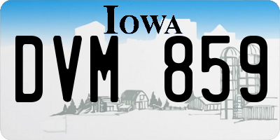 IA license plate DVM859