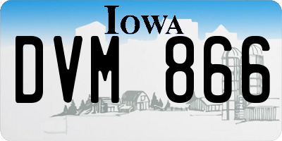 IA license plate DVM866