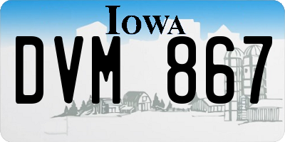 IA license plate DVM867