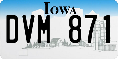 IA license plate DVM871