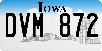 IA license plate DVM872