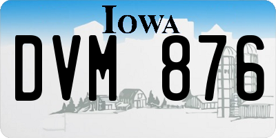 IA license plate DVM876