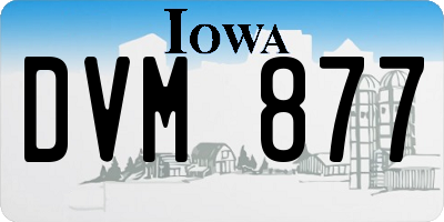 IA license plate DVM877