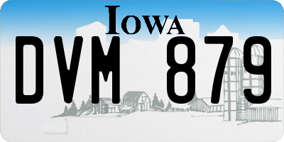IA license plate DVM879