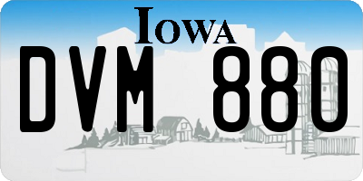 IA license plate DVM880