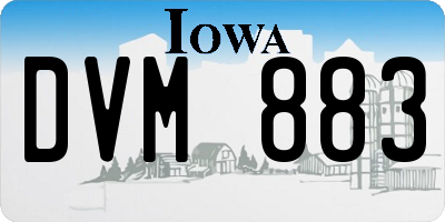 IA license plate DVM883