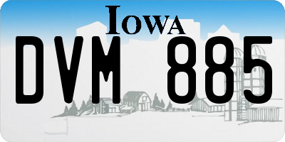 IA license plate DVM885