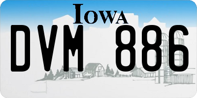 IA license plate DVM886