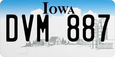IA license plate DVM887