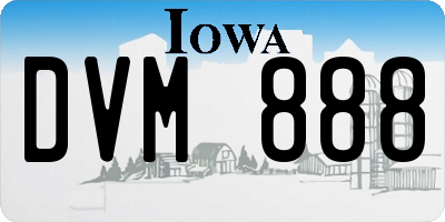 IA license plate DVM888