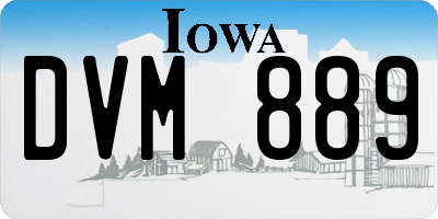 IA license plate DVM889