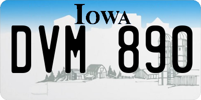 IA license plate DVM890