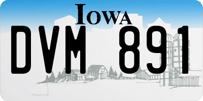 IA license plate DVM891