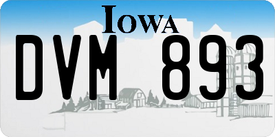 IA license plate DVM893