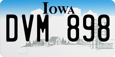 IA license plate DVM898