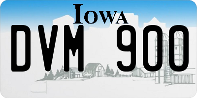 IA license plate DVM900