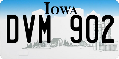 IA license plate DVM902