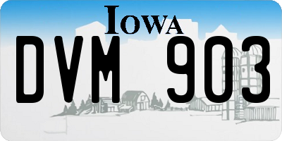 IA license plate DVM903