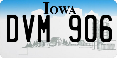 IA license plate DVM906