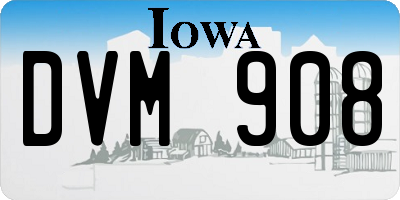 IA license plate DVM908