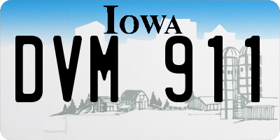 IA license plate DVM911