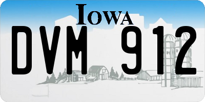 IA license plate DVM912