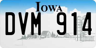 IA license plate DVM914