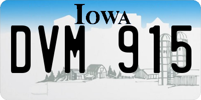 IA license plate DVM915