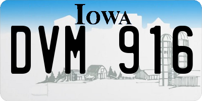 IA license plate DVM916
