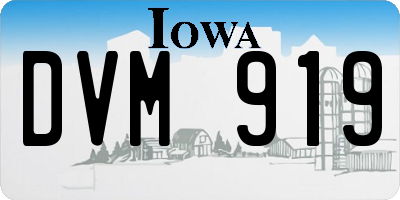 IA license plate DVM919