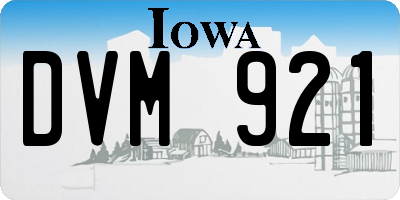IA license plate DVM921
