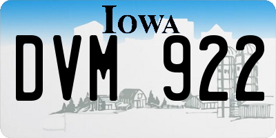 IA license plate DVM922