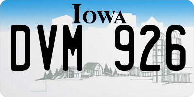 IA license plate DVM926