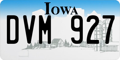 IA license plate DVM927