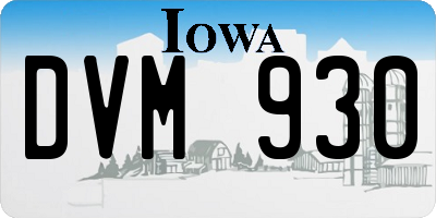 IA license plate DVM930