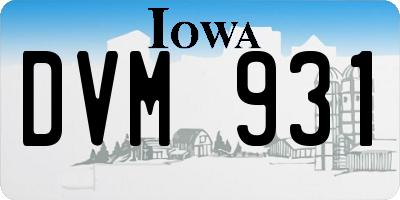 IA license plate DVM931