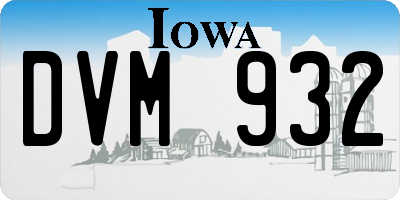 IA license plate DVM932