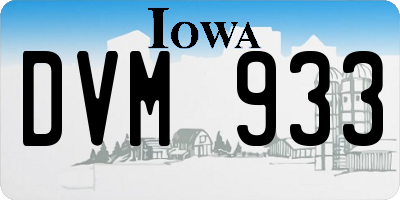 IA license plate DVM933