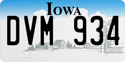 IA license plate DVM934