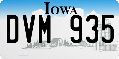 IA license plate DVM935