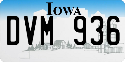 IA license plate DVM936